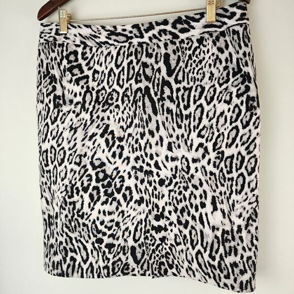 WORTHINGTON WOMENS SKIRT ANIMAL PRINT PENCIL LINED SKIRT BLACK SIZE 10 - Picture 2 of 6